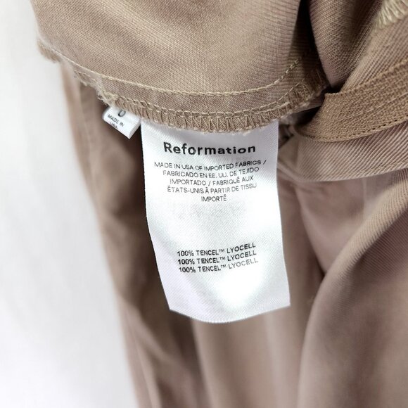 Reformation Mason Pleated Pants Size 0 Wide Leg Trouser 31" - Picture 6 of 16